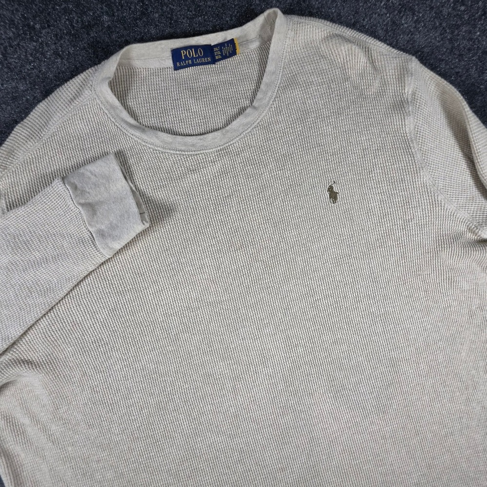 Polo Ralph Lauren Waffle Knit Thermal Long Sleeve Shirt Mens 3XLT Beige Pony